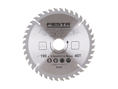 Festa fűrésztárcsa fához 190 x 30 x 2,2 mm / 40T