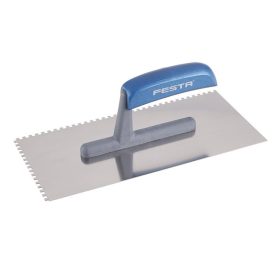 Festa glettvas 130 x 280 mm inox fogazott 4 x 4 mm műanyag nyéllel