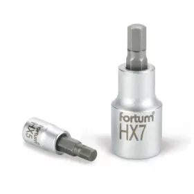 Fortum bitdugófej, imbusz, 1/2", 61CrV5/S2, 7mm (HX7), 55mm