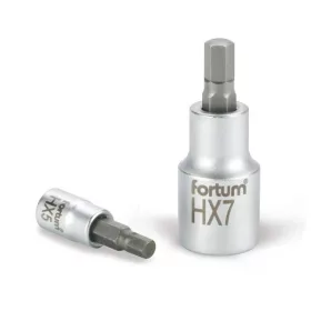 Fortum bitdugófej, imbusz, 1/2", 61CrV5/S2, mattkróm 8mm (HX8), 55mm FORTUM
