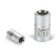 Fortum dugófej, torx, 1/2", 61CrV5 mattkróm, 38mm hosszú E10 FORTUM