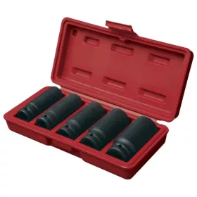 Fortum gépi (impakt) dugófej készlet 1/2", 5db, 17-19-21-24-27mm×79mm feketített