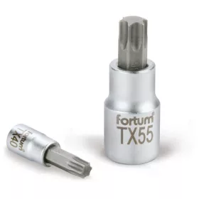 Fortum bitdugófej, torx, 1/4", 61CrV5/S2, mattkróm TX27