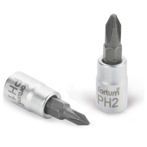 Fortum bitdugófej PH bittel, 61CrV5/S2, mattkróm PH2, 1/4"