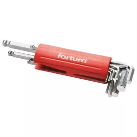 Fortum imbuszkulcs készlet, hosszú, 9db, 1,5-10mm, S2 1,5-2-2,5-3-4-5-6-8-10