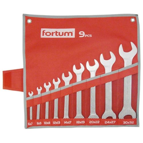 Fortum villás kulcs készlet 9db 6-32mm, 61CrV5, mattkróm