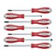 Fortum csavarhúzó készlet, 7db lapos, 3×75, 5×100, 6×125mm, PH1×100, PH2×125, PZ1×100, PZ2×125, CV
