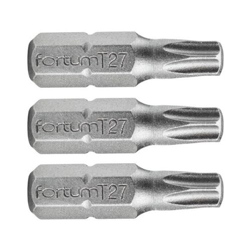 Fortum behajtóhegy TORX, 3 db, S2 acél; T 10×25mm, bliszteren