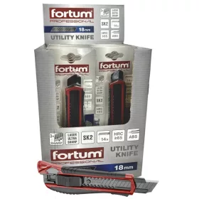 Fortum tapétavágó kés, gumirozott ABS+acél házas 18 mm