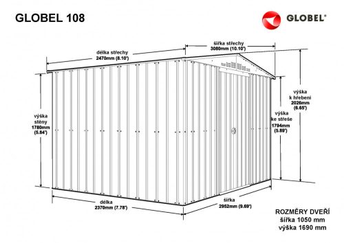 Kerti ház 108 ANTRAZITE + napfénytetővel
