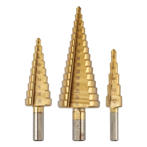 Graphite lépcsős fúró készlet 4-12, 4-20, 4-32 mm, TiN