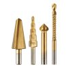 Graphite lépcsős fúró 4-12 mm, fúrómaró 12,4 mm, marófej 6x90 mm, süllyesztő 8-20 mm, TiN