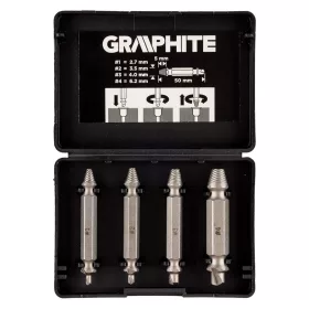Graphite törtcsavar kihajtó készlet, 2 oldalas, M5-M14, S2 acél, 4db