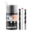 Graphite fúrószár készlet fémhez, fához, téglához: 3, 4, 5, 6, 8, 10 mm, 18 db