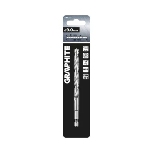 Graphite fém fúrószár Hex 9,0 mm