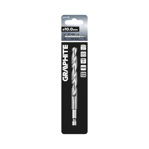 Graphite fém fúrószár Hex 10,0 mm
