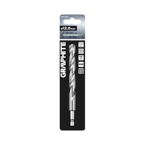Graphite fém fúrószár Hex 12,0 mm