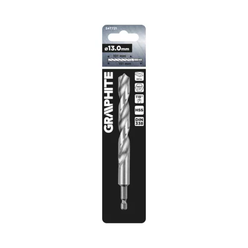 Graphite fém fúrószár Hex 13,0 mm