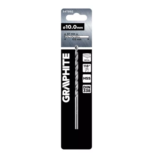 Graphite HSS fém fúrószár, DIN 338, 10 mm