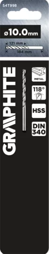 Graphite HSS fém fúrószár, DIN 340, hosszabbítható, 10 mm