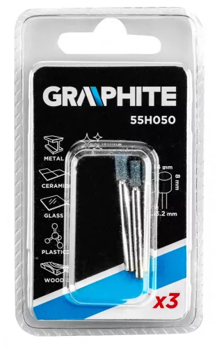 Graphite csapos csiszolókő henger alakú 3x8 mm 3 részes