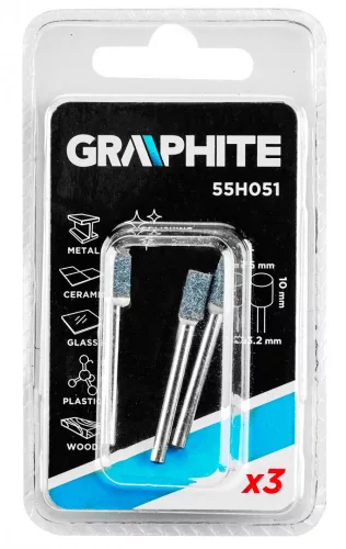 Graphite csapos csiszolókő henger alakú 5x10 mm 3 részes
