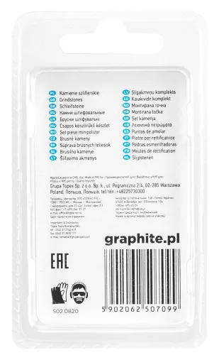Graphite csapos csiszolókő henger alakú 10x12 mm 3 részes