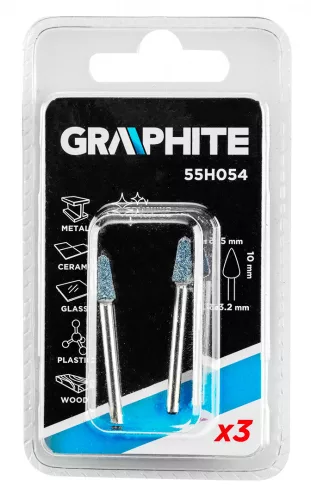 Graphite csapos csiszolókő kúp alakú 5x10 mm 3 részes