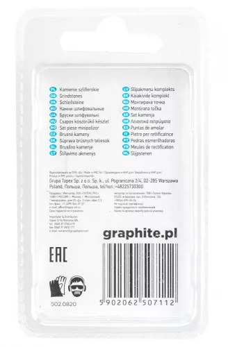 Graphite csapos csiszolókő kúp alakú 5x10 mm 3 részes