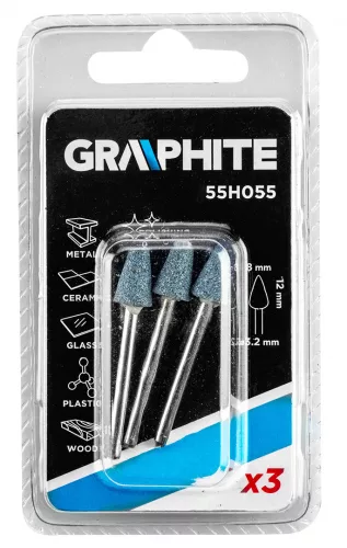 Graphite csapos csiszolókő kúp alakú 8x12 mm 3 részes