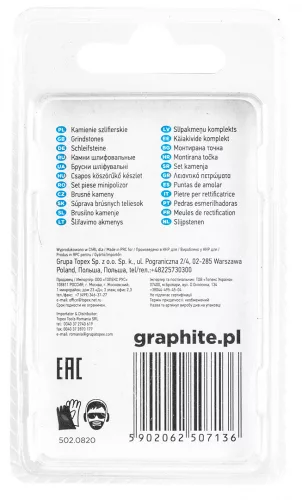 Graphite csapos csiszolókő töltény alakú 6x10 mm 3 részes