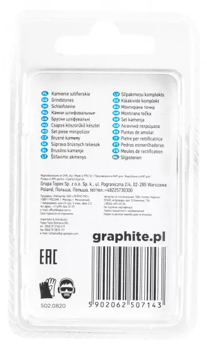 Graphite csapos csiszolókő töltény alakú 10x20 mm 3 részes