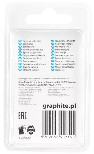 Graphite csapos csiszolókő gömb alakú 6 mm 3 részes