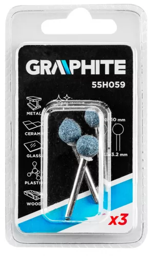 Graphite csapos csiszolókő gömb alakú 10 mm 3 részes