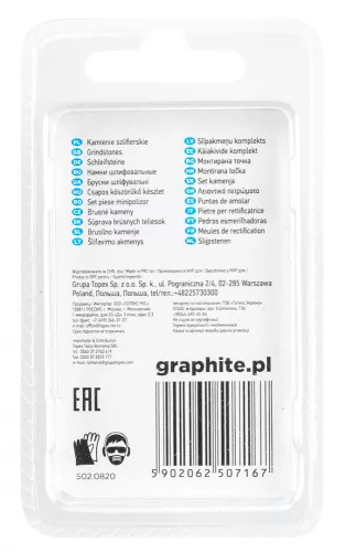 Graphite csapos csiszolókő gömb alakú 10 mm 3 részes