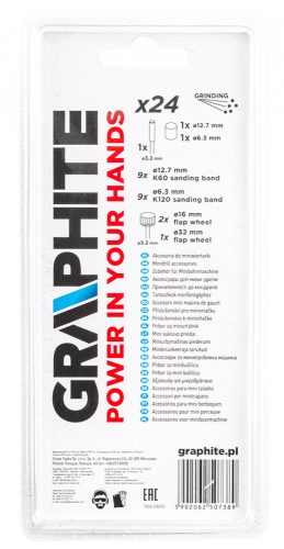 Graphite mini csiszoló készlet, 24 részes