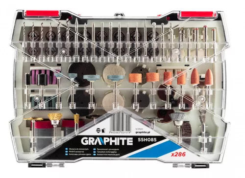 Graphite tartozékkészlet mini fúró- és csiszológéphez 286 részes