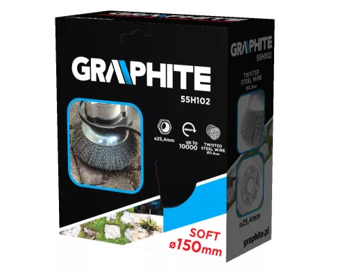 Graphite drótkefe adapter nélkül 150x25,4 mm, puha