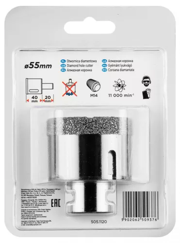 Graphite körkivágó, gyémántos 55 mm x M14