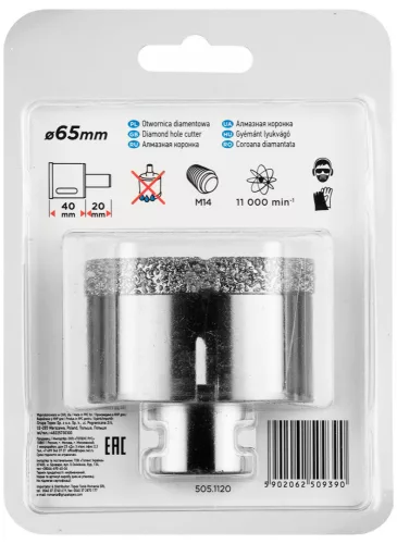 Graphite körkivágó, gyémántos 65 mm x M14