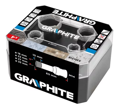 Graphite gyémánt körkivágó 18-35 mm, 4 részes