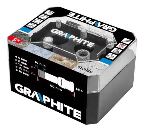 Graphite gyémánt körkivágó 6-16 mm, 5 részes