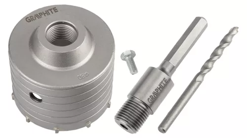 Graphite körkivágó betonhoz 80 mm HEX adapterrel és próbafúróval