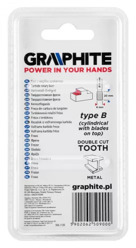 Graphite marófej hengereslélezett 8x45 mm keményfém
