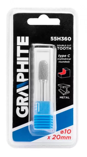 Graphite marófej lekerekített 10x45 mm, 6 mm szár keményfém