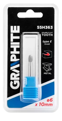 Graphite marófej ovális 6x45 mm, 6 mm szár keményfém