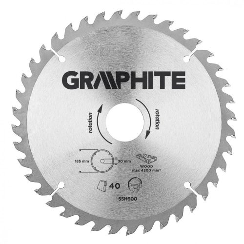 Graphite körfűrészlap 185x2,8x30 mm 40 fog, keményfém
