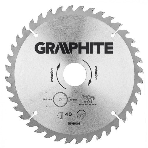 Graphite körfűrészlap 180x2,8x30 mm 40 fog, keményfém