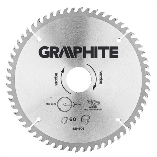 Graphite körfűrészlap 180x2,8x30 mm 60 fog, keményfém