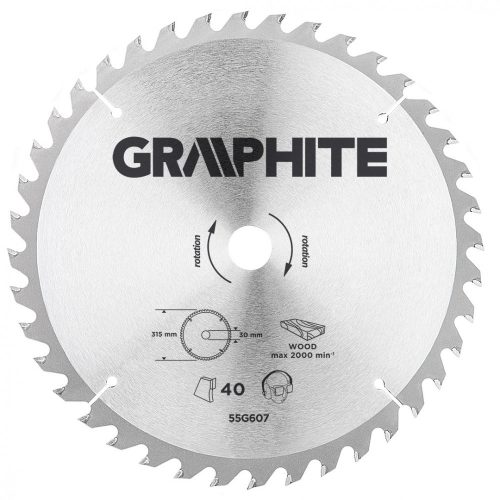 Graphite körfűrészlap 315x2,8x30 mm 40 fog, keményfém